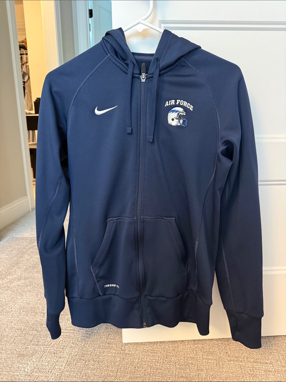 Nike Navy Blue Air Force Football Full-Zip Hoodie